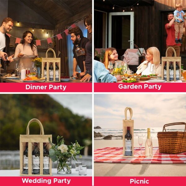 Jute Wine Bag key uses of party, picnic