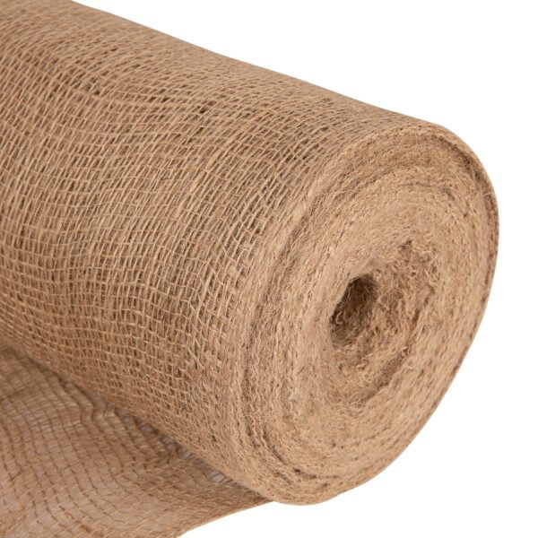 builders hessian fabric roll, affordable for bulk purchase in the UK. Frost protection hessian.