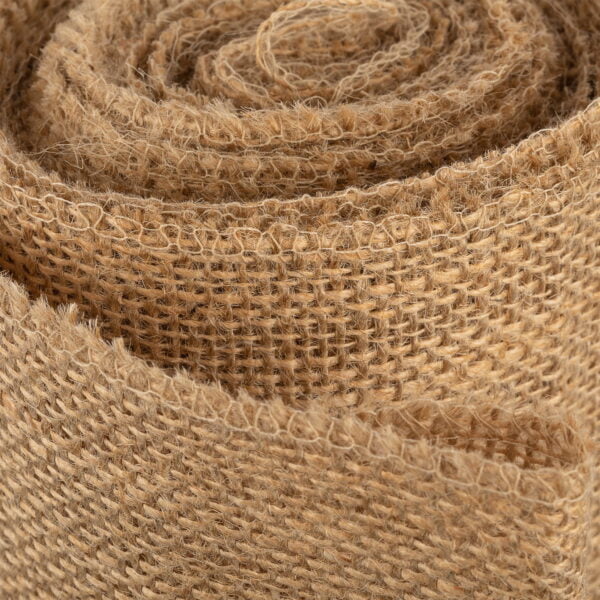 Jute Table Runner Rolling close up image of roll