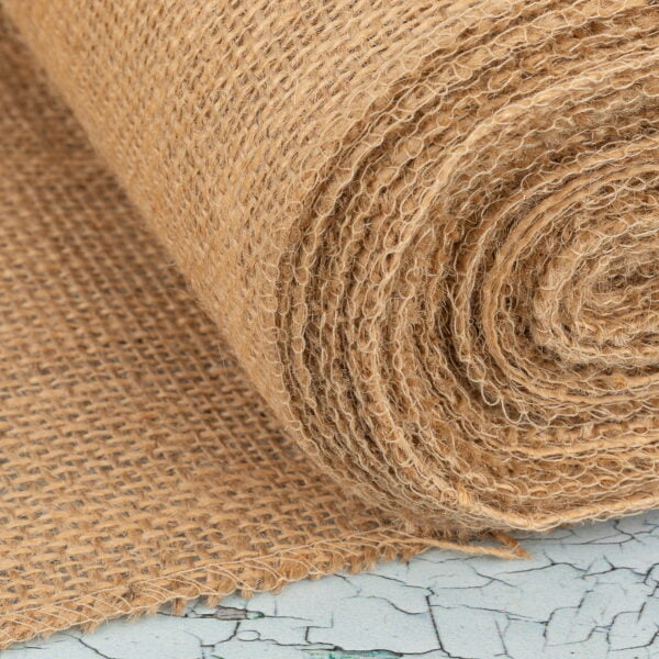 Jute Table Runner close up whilst laid flat